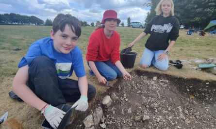Local children were among the 150 volunteers who took part in the dig