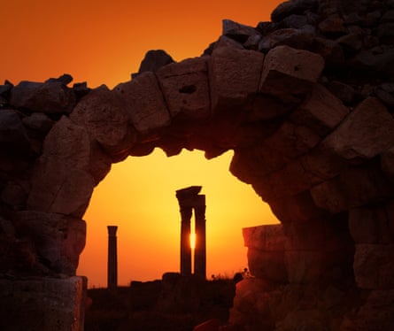 golden sunset at Ancient City