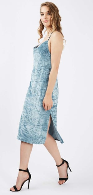 Topshop’s velvet slipdress, £29.