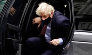Boris Johnson arrives in Downing Street after the Conservative party conference