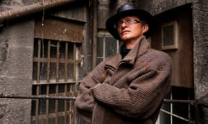 Simon Munnery in an alley behind the Stand comedy club in Edinburgh.