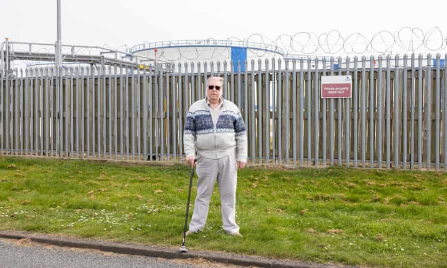 George Whatley outside the Oikos oil plant in Canvey.