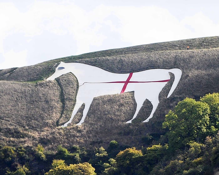 St George’s cross appears on Westbury white horse monument