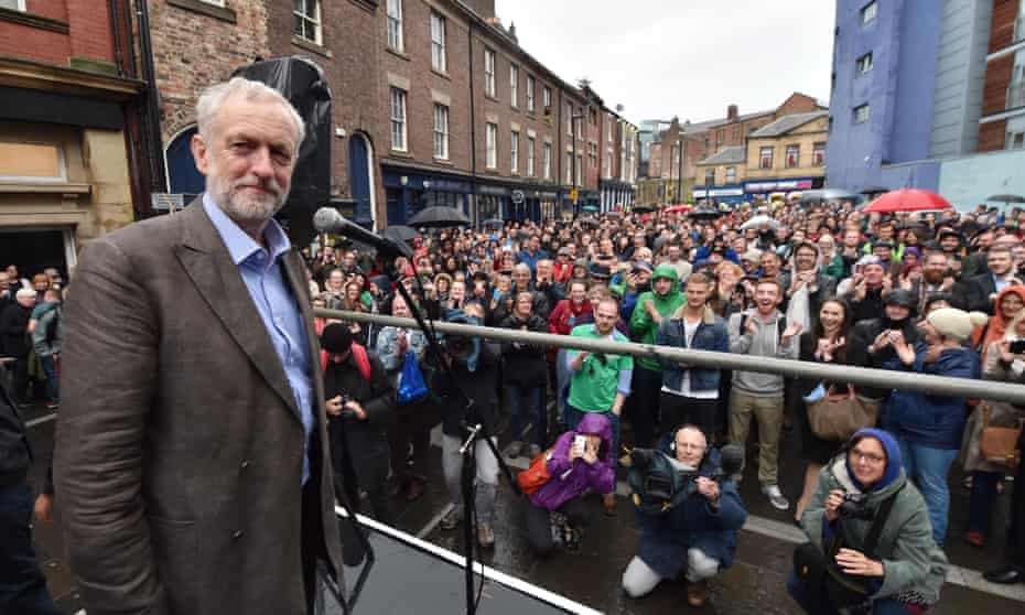 Jeremy Corbyn outside the Tyne Theatre and Opera House, Newcastle.
