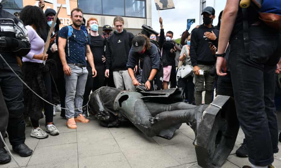 The toppling of the statue of Edward Colston in June 2020