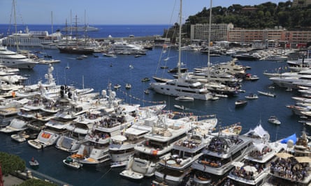 Yachts and cruise ships in the harbour at Monaco