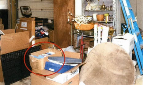 A box of classified documents concerning Afghanistan discovered by the FBI in Joe Biden’s garage on 21 December 2022.