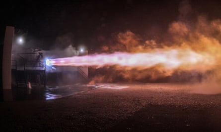 A test firing of SpaceX’s engine.