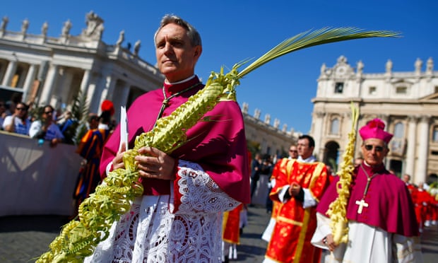 ‘Gorgeous Georg’ Ganswein at the start of the Palm Sunday Mass at Saint Peter’s Square in the Vatican.