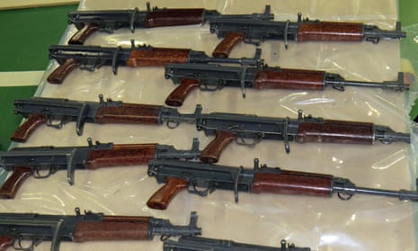 Part of a haul of east European guns smuggled into the UK in 2016.