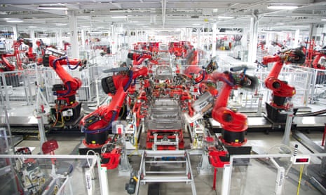 Robots at Tesla’s car factory