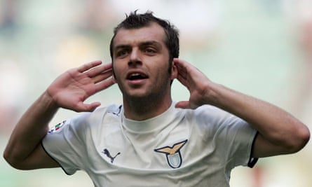 The young Goran Pandev celebrating a goal in 2007 for Lazio against Inter