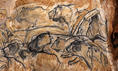 A replica of some the world’s oldest known cave paintings in Chauvet cave, France