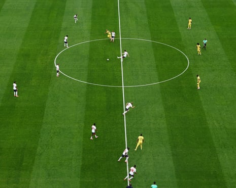England's Declan Rice kick off at the start of the match.