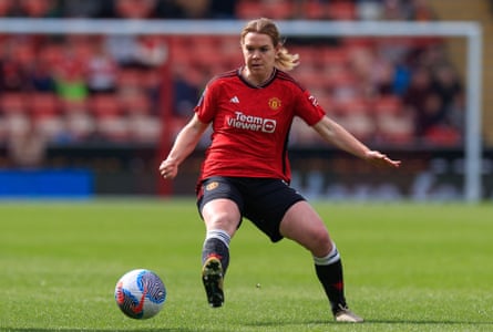 Aoife Mannion with the ball during her time at Manchester United