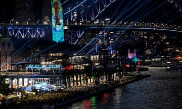 Thousands of spectators gathered to watch the Vivid drone light show at Sydney Harbour over the weekend