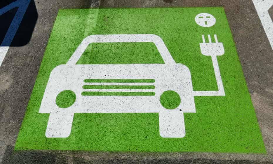 Plug-in electric car sign