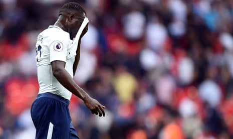 Tottenham’s Moussa Sissoko looks dejected after the 2-1 defeat to Chelsea, a game he joined for the final 10 minutes as a substitute for the left-back Ben Davies.