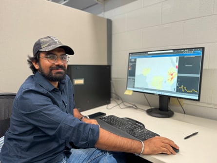 Sunil Kumar working on a Vibrio surveillance tool at the University of Florida.