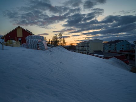 Newly built apartment buildings by the Swedish mining company LKAB, in a block in Gällivare