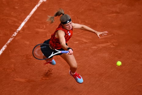 Karolina Muchova powers a forehand winner.