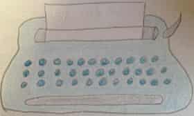 Sari Botton’s typewriter sketch.