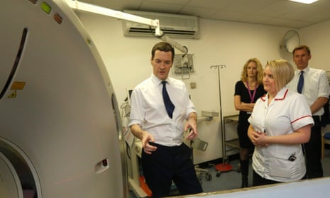 The chancellor George Osborne on a visit to the Homerton University hospital last year.