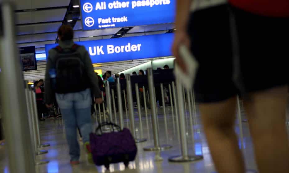 General view of passengers going through UK Border at Heathrow airport