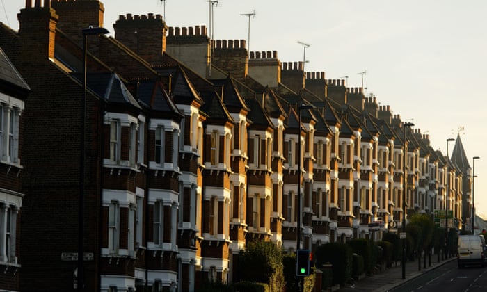 A row of terraced houses in London