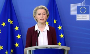 European Commission president, Urusla Von der Leyen, speaking in Brussels today.