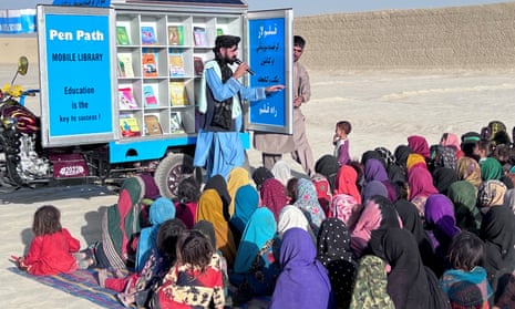Matiullah Wesa, the president of Pen Path, teaches girls in Afghanistan.