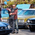 Jeremy Allen White and Bruce Springsteen on the set of Deliver Me From Nowhere in 2024.