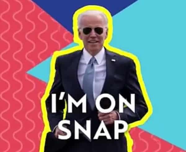 I M On Snapchat Joe Biden S Exciting Announcement Draws Snark Us News The Guardian