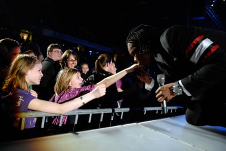 Michael Tait of Newsboys performs during a Winter Jam tour at Freedom Hall in Louisville, Kentucky, on 4 February 2011.