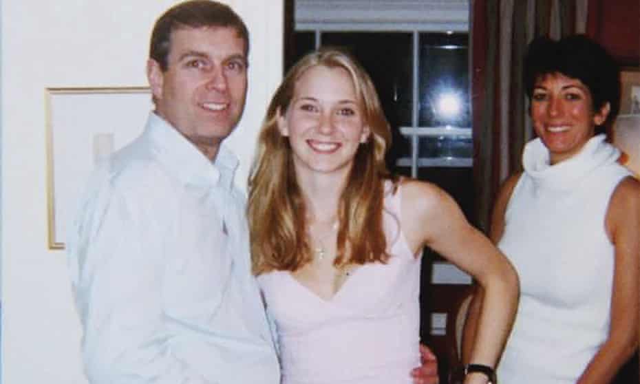 Prince Andrew with Virginia Giuffre in 2001.  