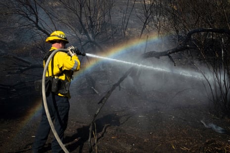 Firefighter with hose
