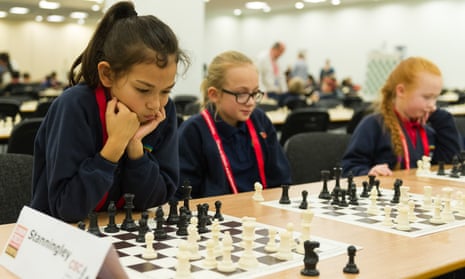 Pupils at a chess tournament