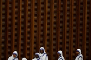 Rome, Italy. Nuns wait for Pope Francis’s arrival at the weekly general audience at the Vatican
