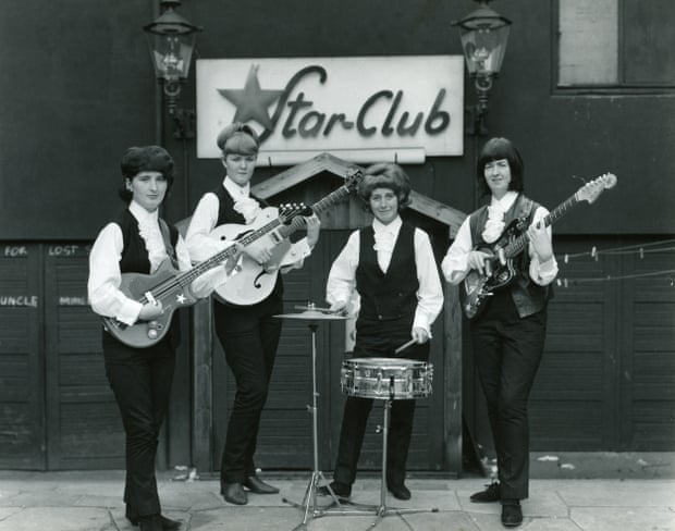 Valerie Gell, far right, with the Liverbirds outside the Star-Club, Hamburg, in 1963.