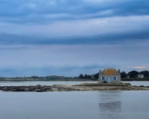 Saint-Cado, Brittany, France ‘The little house with blue shutters at evening tide.’