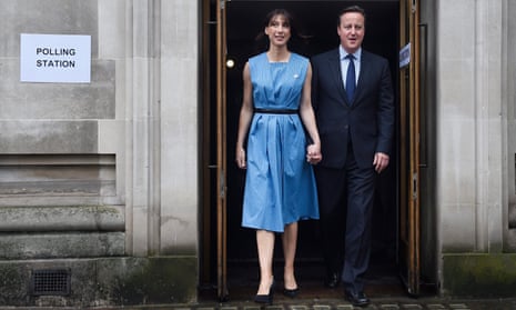 Prime Minister David Cameron and his wife Samantha vote in the EU Referendum at the Central Methodist Hall in London