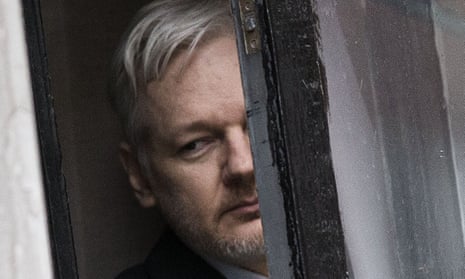 Julian Assange in the Ecuadorian embassy in London.