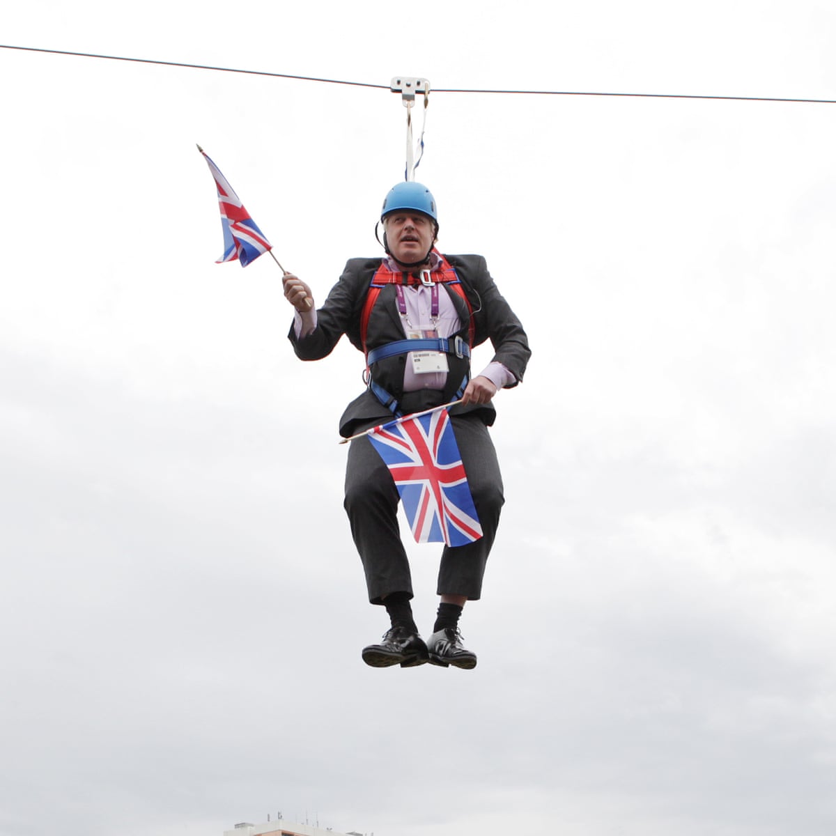 Like A Damp Towel On A Line The Day Boris Johnson Got Stuck On A Zip Wire Olympic Games 2012 The Guardian