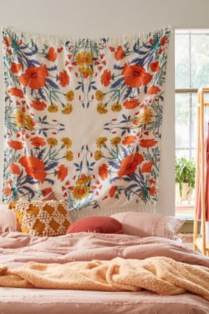 Nicola Shaw, homeware buyer at Urban Outfitters, says wall hangings and tapestries can make your room feel cosy.