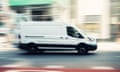 Commercial white van speeding