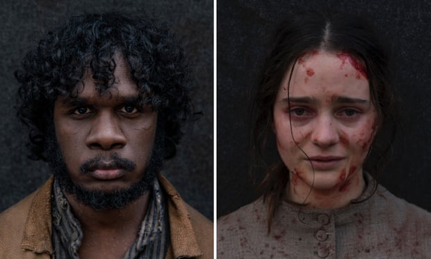 Baykali Ganambarr as Billy and Aisling Franciosi as Clare in Jennifer Kent’s 2019 film The Nightingale
