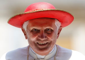 Benedict wears a saturno hat at his Wednesday audience in St Peter’s Square in 2009.