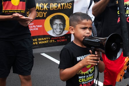 Paul Silva’s son leading the chants at Sydney’s Invasion Day rally