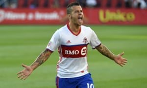 Sebastian Giovinco celebrates his first goal.