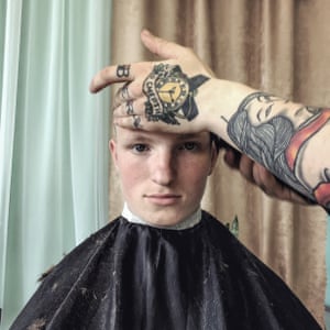 Idritsa, Pskov region, 2016 An 18-year-old has a haircut before being released from an orphanage